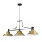 Z-Lite Melange Billiard, 3-Light, 15 In.W x 52 In.L x 21 In.H, Matte Black/Rubbed Brass 725-3MB-RB14 - alternate 5